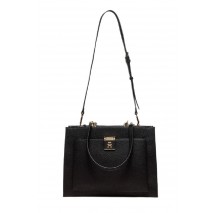 TOMMY HILFIGER HER SATCHEL ΤΣΑΝΤΑ ΓΥΝΑΙΚΕΙΑ BLACK