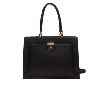 TOMMY HILFIGER HER SATCHEL ΤΣΑΝΤΑ ΓΥΝΑΙΚΕΙΑ BLACK