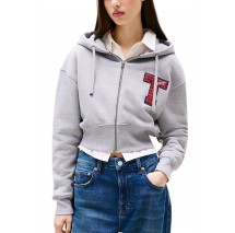 TOMMY JEANS ZIP THRU HOODIE APPLIQUE ΖΑΚΕΤΑ ΓΥΝΑΙΚΕΙΑ GREY