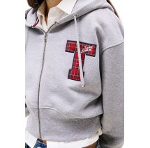 TOMMY JEANS ZIP THRU HOODIE APPLIQUE ΖΑΚΕΤΑ ΓΥΝΑΙΚΕΙΑ GREY