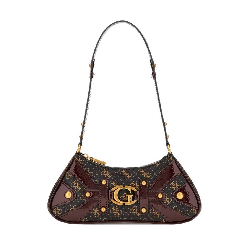 GUESS MINTHA MINI TOP ZIP ΤΣΑΝΤΑ ΓΥΝΑΙΚΕΙΑ BROWN