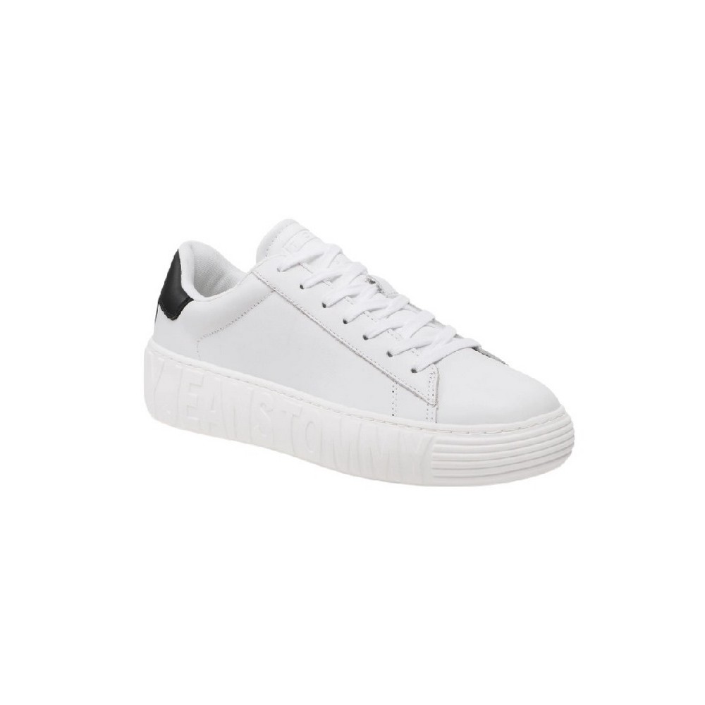 TOMMY JEANS LEATHER  OUSOLE ΠΑΠΟΥΤΣΙ ΑΝΔΡΙΚΟ WHITE