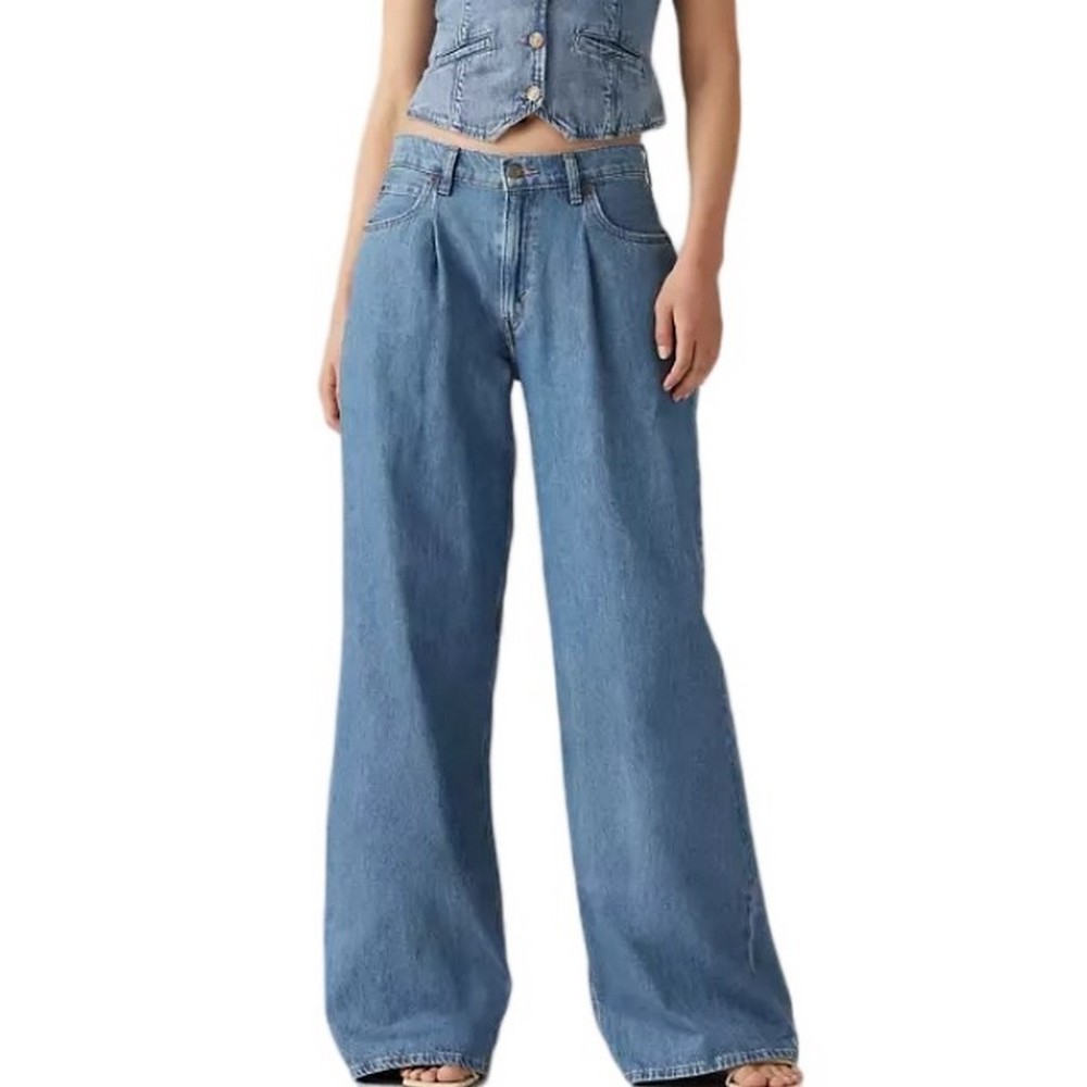 LEVI'S PLEATED BAGGY WIDE LEG A74550001 ΠΑΝΤΕΛΟΝΙ ΓΥΝΑΙΚΕΙΟ BLUΕ DENIM