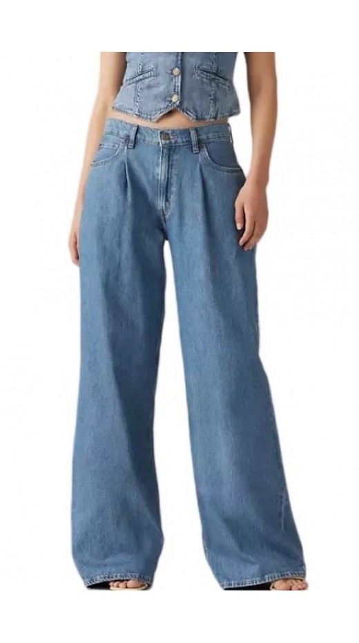 LEVI'S PLEATED BAGGY WIDE LEG A74550001 ΠΑΝΤΕΛΟΝΙ ΓΥΝΑΙΚΕΙΟ BLUΕ DENIM