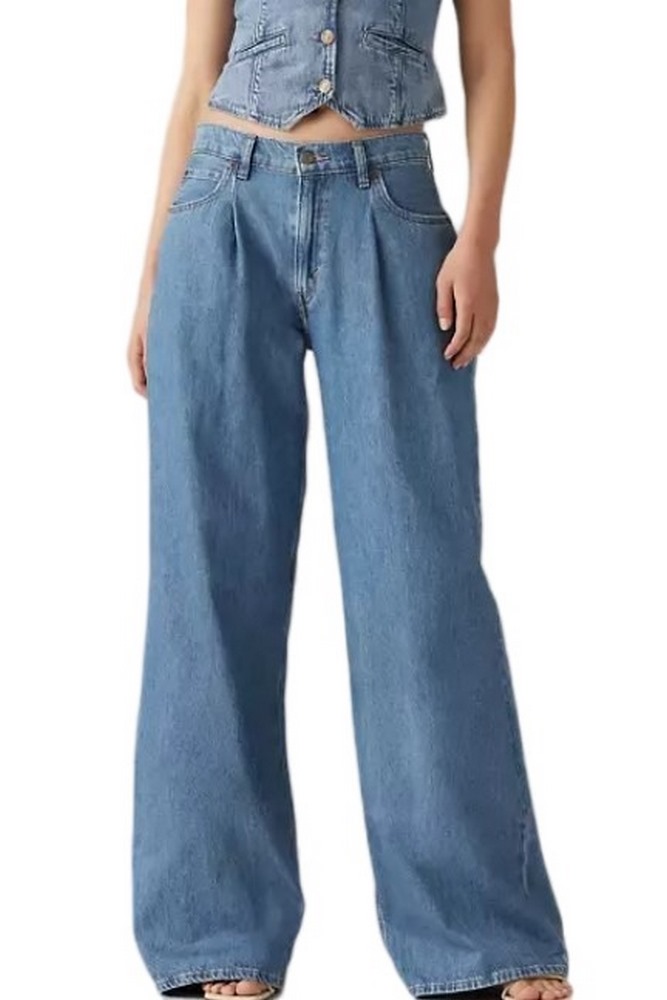 LEVI'S PLEATED BAGGY WIDE LEG A74550001 ΠΑΝΤΕΛΟΝΙ ΓΥΝΑΙΚΕΙΟ BLUΕ DENIM