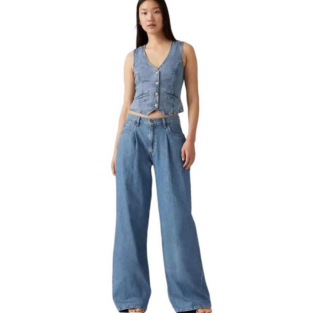 LEVI'S PLEATED BAGGY WIDE LEG A74550001 ΠΑΝΤΕΛΟΝΙ ΓΥΝΑΙΚΕΙΟ BLUΕ DENIM