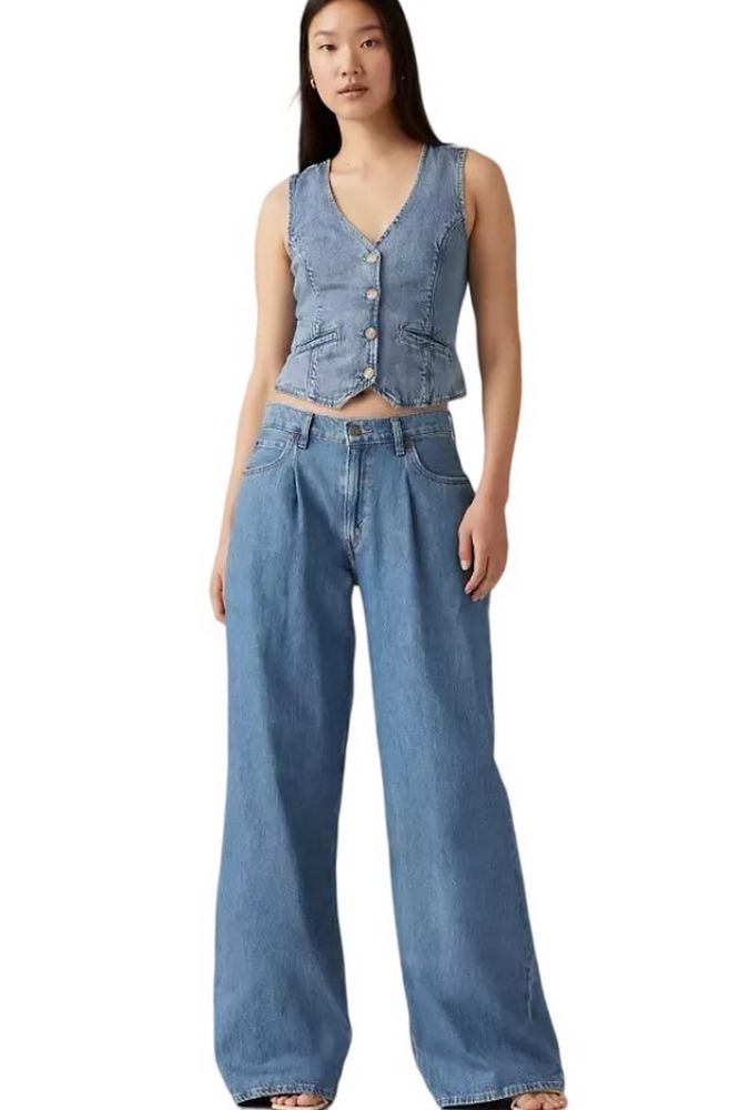 LEVI'S PLEATED BAGGY WIDE LEG A74550001 ΠΑΝΤΕΛΟΝΙ ΓΥΝΑΙΚΕΙΟ BLUΕ DENIM