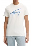 TOMMY JEANS REG RWB SIGNATURE TEE T-SHIRT ΜΠΛΟΥΖΑ ΑΝΔΡΙΚΗ WHITE