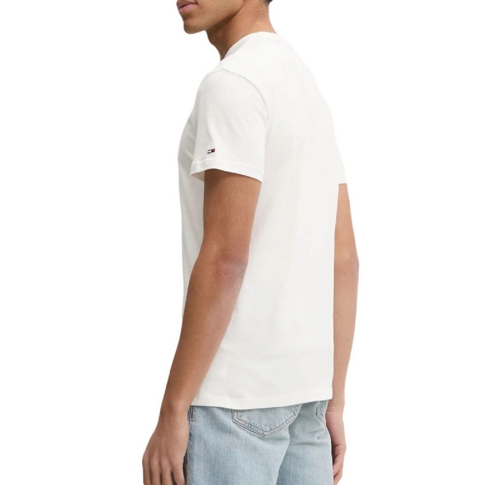 TOMMY JEANS REG RWB SIGNATURE TEE T-SHIRT ΜΠΛΟΥΖΑ ΑΝΔΡΙΚΗ WHITE