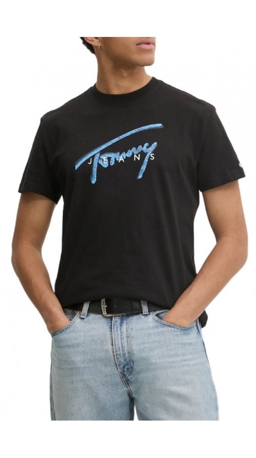 TOMMY JEANS REG RWB SIGNATURE TEE T-SHIRT ΜΠΛΟΥΖΑ ΑΝΔΡΙΚΗ BLACK