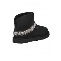 UGG CLASSIC MINI CRESCENT ΧΑΜΗΛΗ ΜΠΟΤΑ BLACK