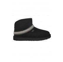 UGG CLASSIC MINI CRESCENT ΧΑΜΗΛΗ ΜΠΟΤΑ BLACK