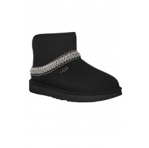 UGG CLASSIC MINI CRESCENT ΧΑΜΗΛΗ ΜΠΟΤΑ BLACK