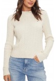 TOMMY JEANS CABLE ESSENTIAL SWEATER ΜΠΛΟΥΖΑ ΠΛΕΚΤΗ ΓΥΝΑΙΚΕΙΑ OFF WHITE