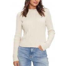 TOMMY JEANS CABLE ESSENTIAL SWEATER ΜΠΛΟΥΖΑ ΠΛΕΚΤΗ ΓΥΝΑΙΚΕΙΑ OFF WHITE