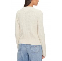 TOMMY JEANS CABLE ESSENTIAL SWEATER ΜΠΛΟΥΖΑ ΠΛΕΚΤΗ ΓΥΝΑΙΚΕΙΑ OFF WHITE