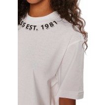 GUESS CN NECK LOGO TEE T-SHIRT ΜΠΛΟΥΖΑ ΓΥΝΑΙΚΕΙΑ WHITE