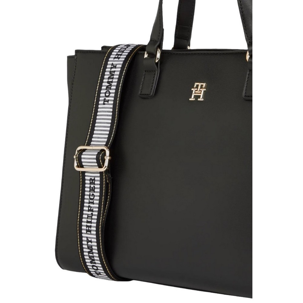 TOMMY HILFIGER FRESH SATCHEL ΤΣΑΝΤΑ ΓΥΝΑΙΚΕΙΑ BLACK