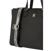 TOMMY HILFIGER FRESH SATCHEL ΤΣΑΝΤΑ ΓΥΝΑΙΚΕΙΑ BLACK