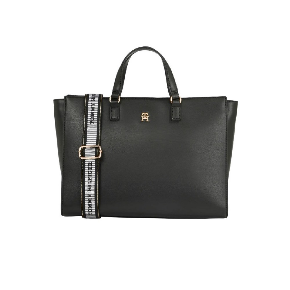 TOMMY HILFIGER FRESH SATCHEL ΤΣΑΝΤΑ ΓΥΝΑΙΚΕΙΑ BLACK