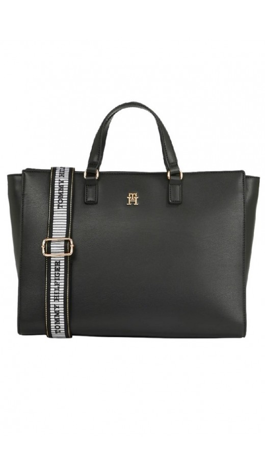 TOMMY HILFIGER FRESH SATCHEL ΤΣΑΝΤΑ ΓΥΝΑΙΚΕΙΑ BLACK