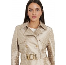 GUESS DILETTA BELTED LOGO TRENCH ΠΑΛΤΟ ΓΥΝΑΙΚΕΙΟ GOLD