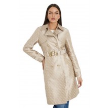 GUESS DILETTA BELTED LOGO TRENCH ΠΑΛΤΟ ΓΥΝΑΙΚΕΙΟ GOLD