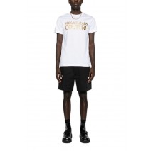 VERSACE JEANS COUTURE LOGO INSTIT THICK FOIL 77GAHT05CJ00T T-SHIRT ΜΠΛΟΥΖΑ ΑΝΔΡΙΚΗ WHITE