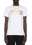 VERSACE JEANS COUTURE LOGO INSTIT THICK FOIL 77GAHT05CJ00T T-SHIRT ΜΠΛΟΥΖΑ ΑΝΔΡΙΚΗ WHITE