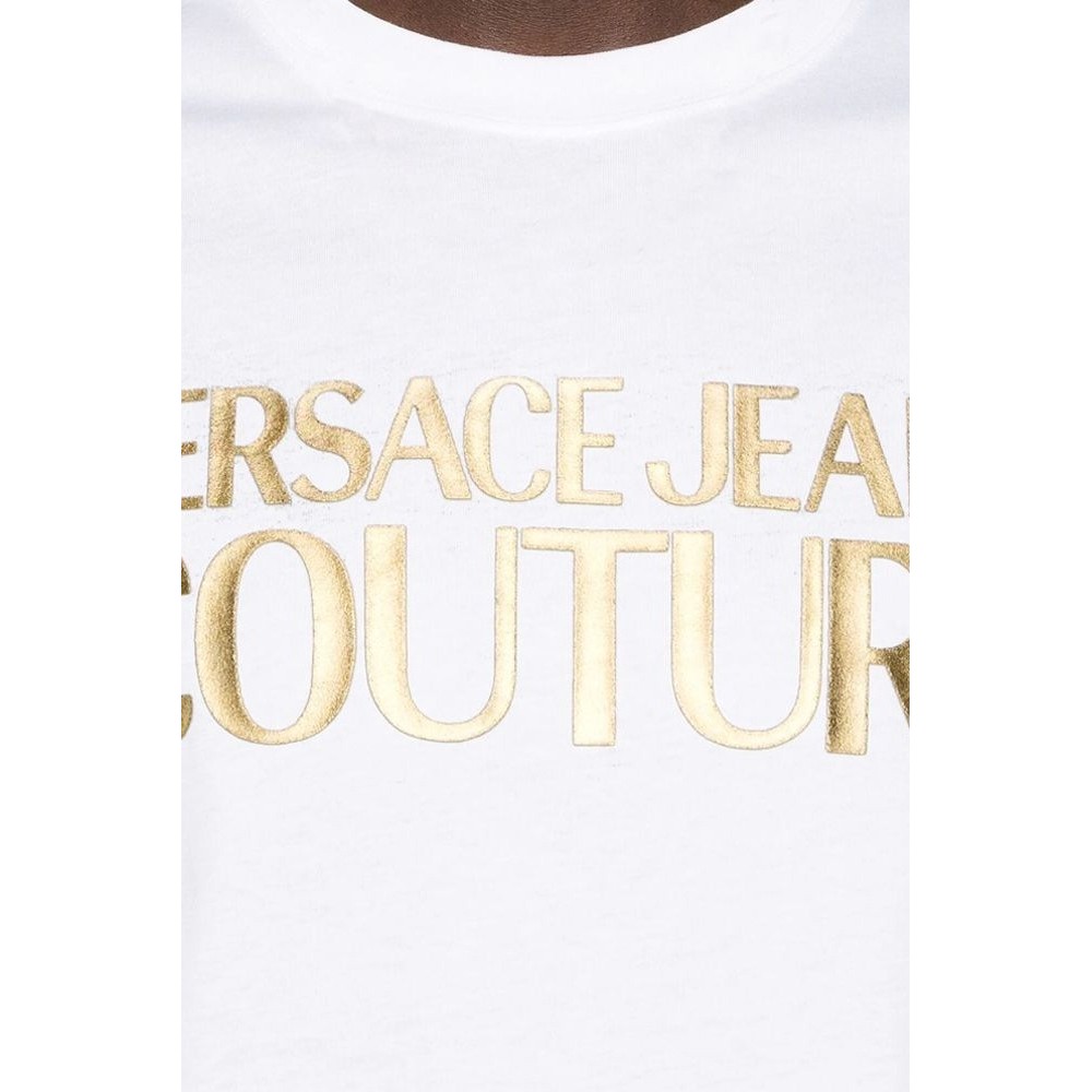 VERSACE JEANS COUTURE LOGO INSTIT THICK FOIL 77GAHT05CJ00T T-SHIRT ΜΠΛΟΥΖΑ ΑΝΔΡΙΚΗ WHITE