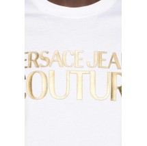 VERSACE JEANS COUTURE LOGO INSTIT THICK FOIL 77GAHT05CJ00T T-SHIRT ΜΠΛΟΥΖΑ ΑΝΔΡΙΚΗ WHITE