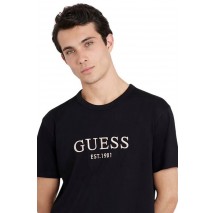 GUESS CN GUESS MULTICOLOR TEE T-SHIRT ΜΠΛΟΥΖΑ ΑΝΔΡΙΚΗ BLACK