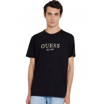 GUESS CN GUESS MULTICOLOR TEE T-SHIRT ΜΠΛΟΥΖΑ ΑΝΔΡΙΚΗ BLACK