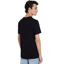 GUESS CN GUESS MULTICOLOR TEE T-SHIRT ΜΠΛΟΥΖΑ ΑΝΔΡΙΚΗ BLACK