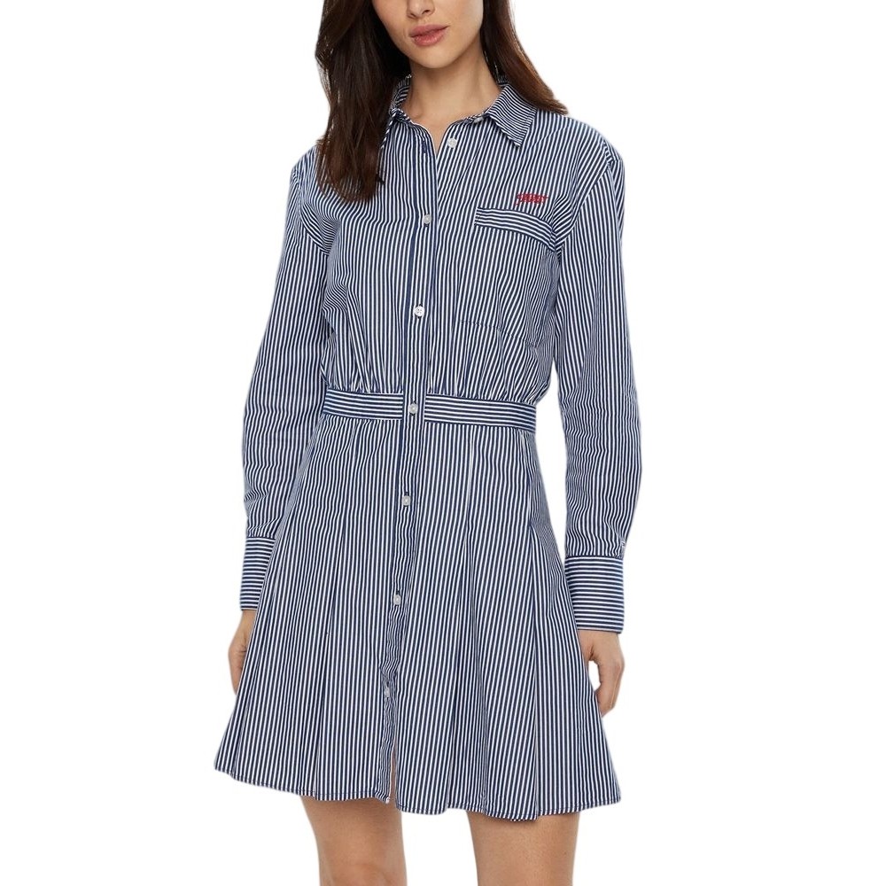 TOMMY JEANS PINSTRIPE POPLIN SHIRT DRESS ΦΟΡΕΜΑ ΓΥΝΑΙΚΕΙΟ NAVY