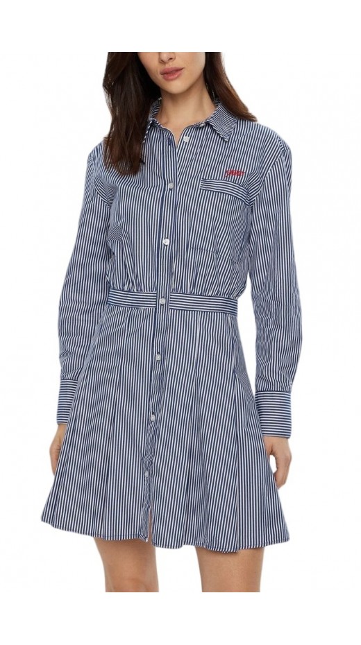 TOMMY JEANS PINSTRIPE POPLIN SHIRT DRESS ΦΟΡΕΜΑ ΓΥΝΑΙΚΕΙΟ NAVY