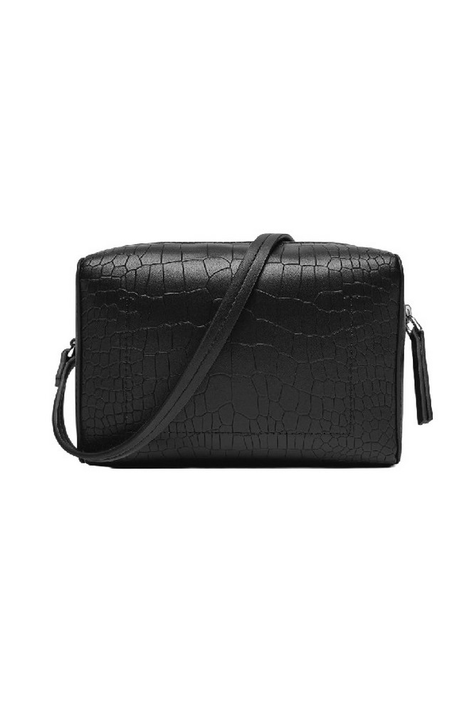 CALVIN KLEIN  DAILY CAMERA BAG CROCO ΤΣΑΝΤΑ ΓΥΝΑΙΚΕΙΑ BLACK