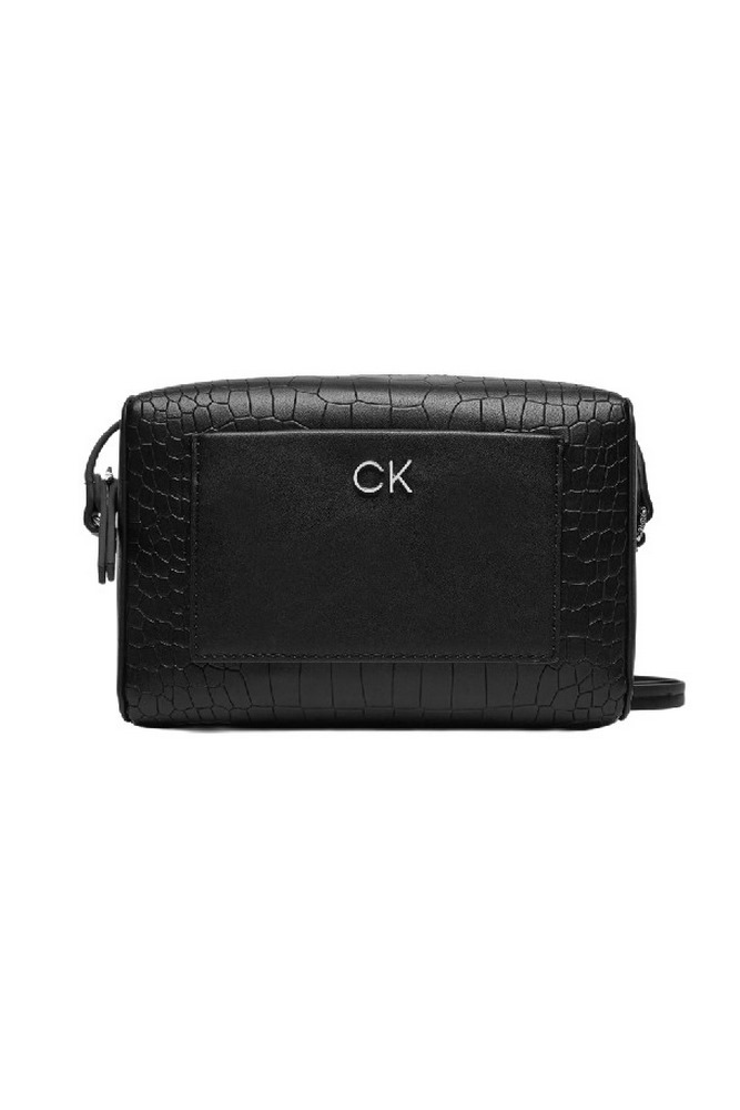 CALVIN KLEIN  DAILY CAMERA BAG CROCO ΤΣΑΝΤΑ ΓΥΝΑΙΚΕΙΑ BLACK