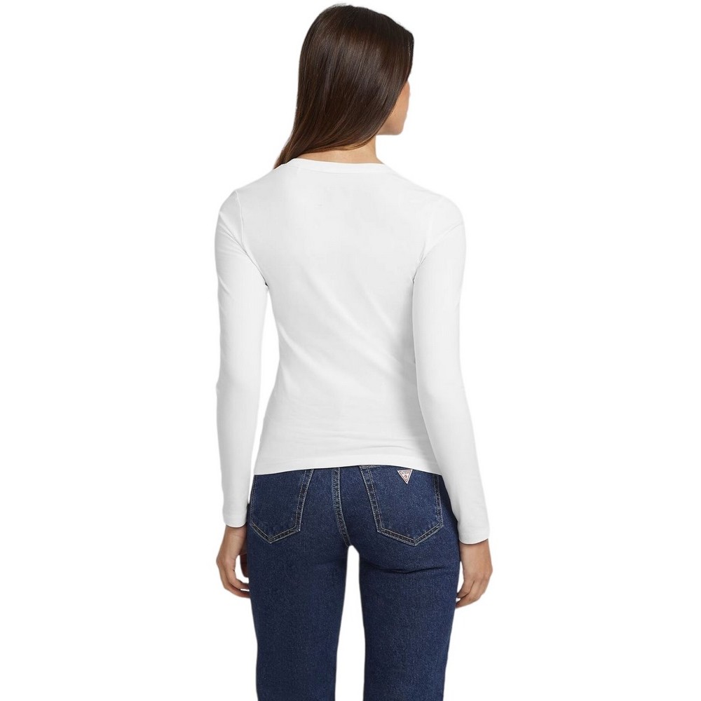 GUESS JEANS SLIM MINI AMERICAN TRADICION ΜΠΛΟΥΖΑ ΓΥΝΑΙΚΕΙΑ WHITE