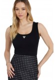 GUESS RIBBED KNIT TANK TOP ΜΠΛΟΥΖΑ ΓΥΝΑΙΚΕΙΑ BLACK