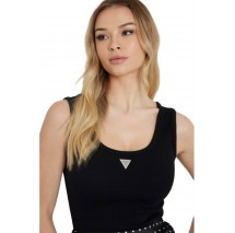 GUESS RIBBED KNIT TANK TOP ΜΠΛΟΥΖΑ ΓΥΝΑΙΚΕΙΑ BLACK