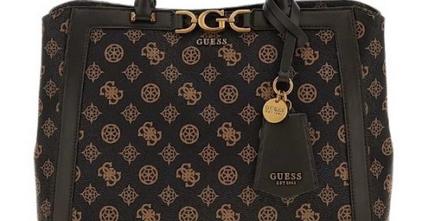 GUESS DAGAN TRIPLE CMPRTMNT SATCHEL ΤΣΑΝΤΑ ΓΥΝΑΙΚΕΙΑ MOCHA