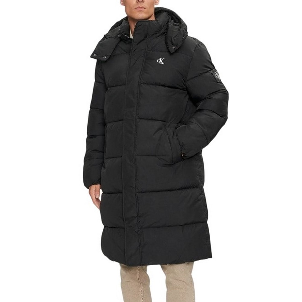 CALVIN KLEIN JEANS ESSENTIALS NON DOWN LONG PARKA ΜΠΟΥΦΑΝ ΑΝΔΡΙΚΟ BLACK