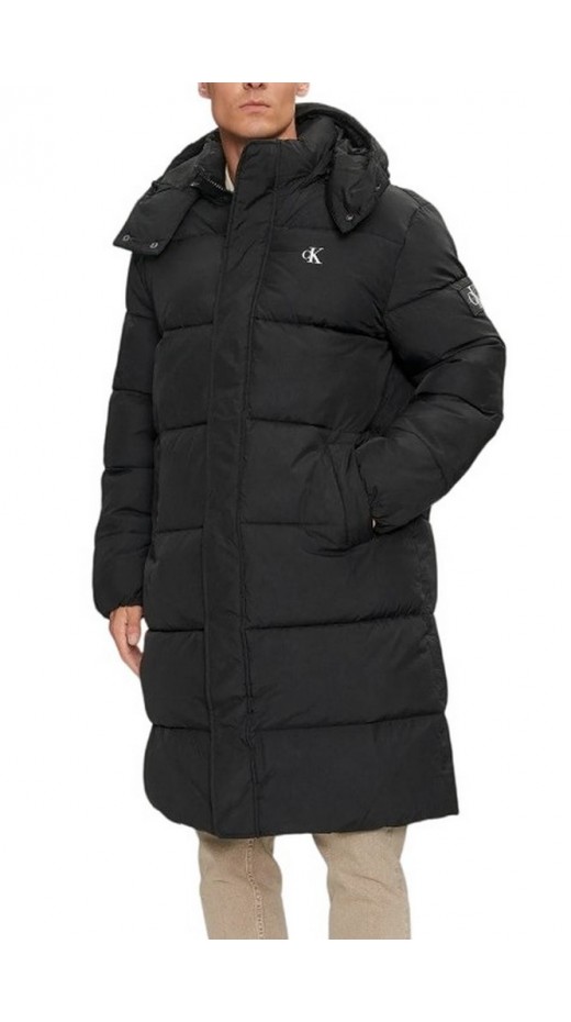 CALVIN KLEIN JEANS ESSENTIALS NON DOWN LONG PARKA ΜΠΟΥΦΑΝ ΑΝΔΡΙΚΟ BLACK