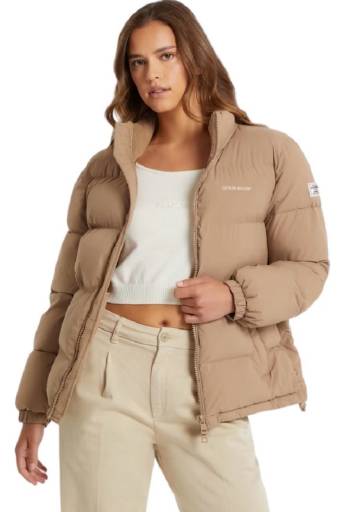 GUESS JEANS PUFFER JACKET W4BL21WGII2 ΜΠΟΥΦΑΝ ΓΥΝΑΙΚΕΙΟ BEIGE