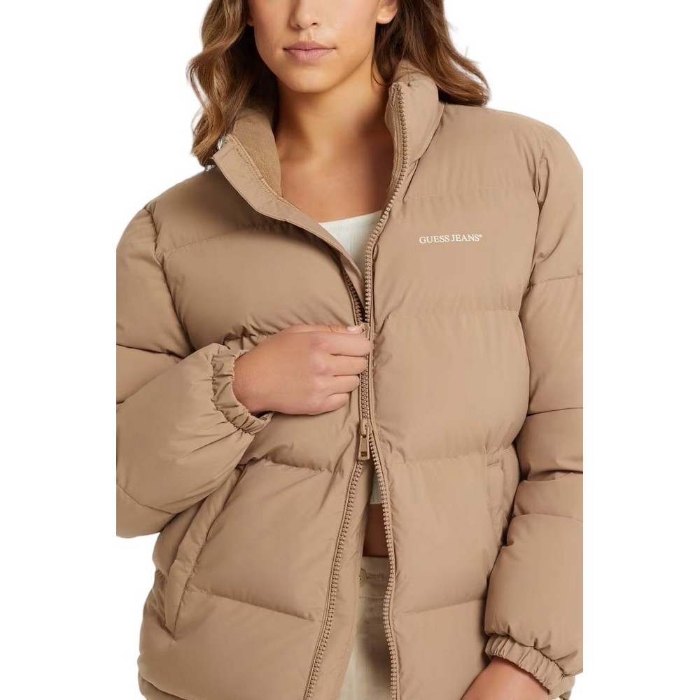 GUESS JEANS PUFFER JACKET W4BL21WGII2 ΜΠΟΥΦΑΝ ΓΥΝΑΙΚΕΙΟ BEIGE