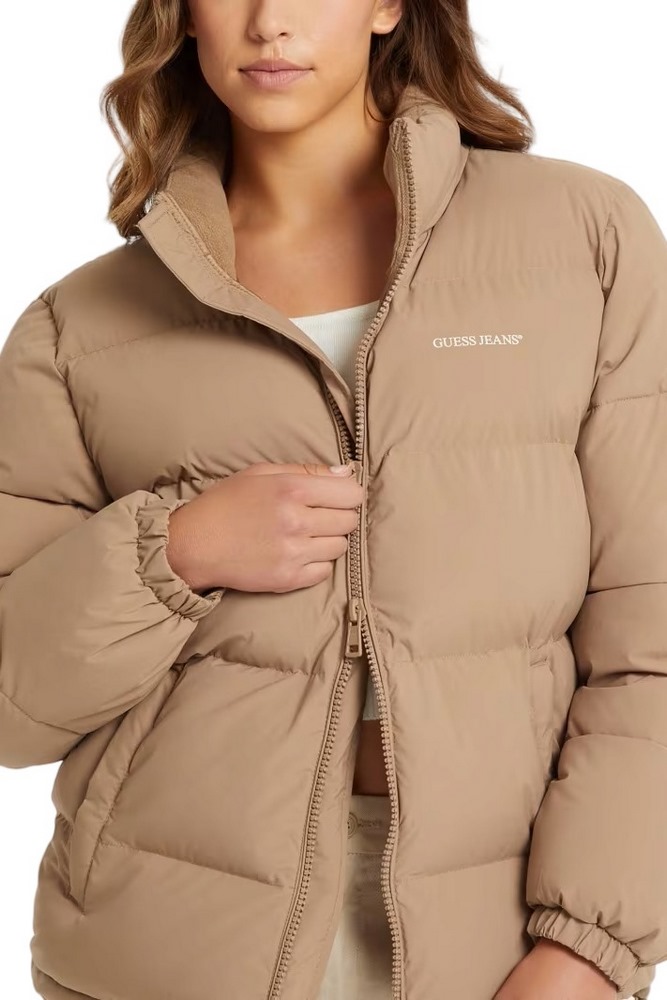 GUESS JEANS PUFFER JACKET W4BL21WGII2 ΜΠΟΥΦΑΝ ΓΥΝΑΙΚΕΙΟ BEIGE