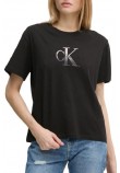 CALVIN KLEIN JEANS EMBROIDERED MONOLOGO TEE T-SHIRT ΜΠΛΟΥΖΑ ΓΥΝΑΙΚΕΙΑ BLACK