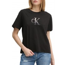 CALVIN KLEIN JEANS EMBROIDERED MONOLOGO TEE T-SHIRT ΜΠΛΟΥΖΑ ΓΥΝΑΙΚΕΙΑ BLACK