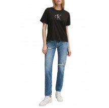 CALVIN KLEIN JEANS EMBROIDERED MONOLOGO TEE T-SHIRT ΜΠΛΟΥΖΑ ΓΥΝΑΙΚΕΙΑ BLACK